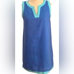 Sigrid Olsen Linen Dress in Blue and Mint